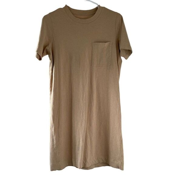 Everlane Womens Tan Beige Butterscotch Weekend Tee Cotton Dress Sz M - Picture 4 of 5